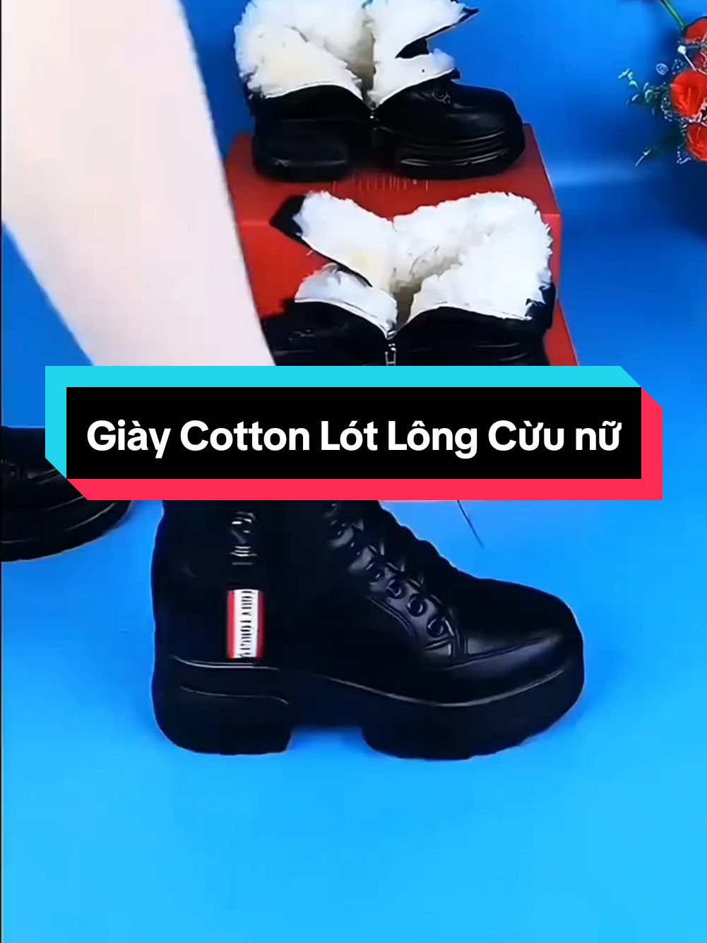 Giày Cotton Lót Lông Cừu nữ#giaylotlong #giaycongan #giaymuadong #giaymuadong2023 #xuhuongtiktok #dodungtienich 