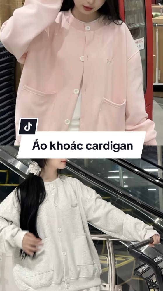 TOSUN Áo khoác cardigan nữ cổ tròn #fashion #thoitrangnu #aocardigan 