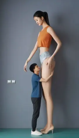 AI Mini Giantess (based on the work of b9420 on DeviantArt) #giantess #heightdifference #tallwoman