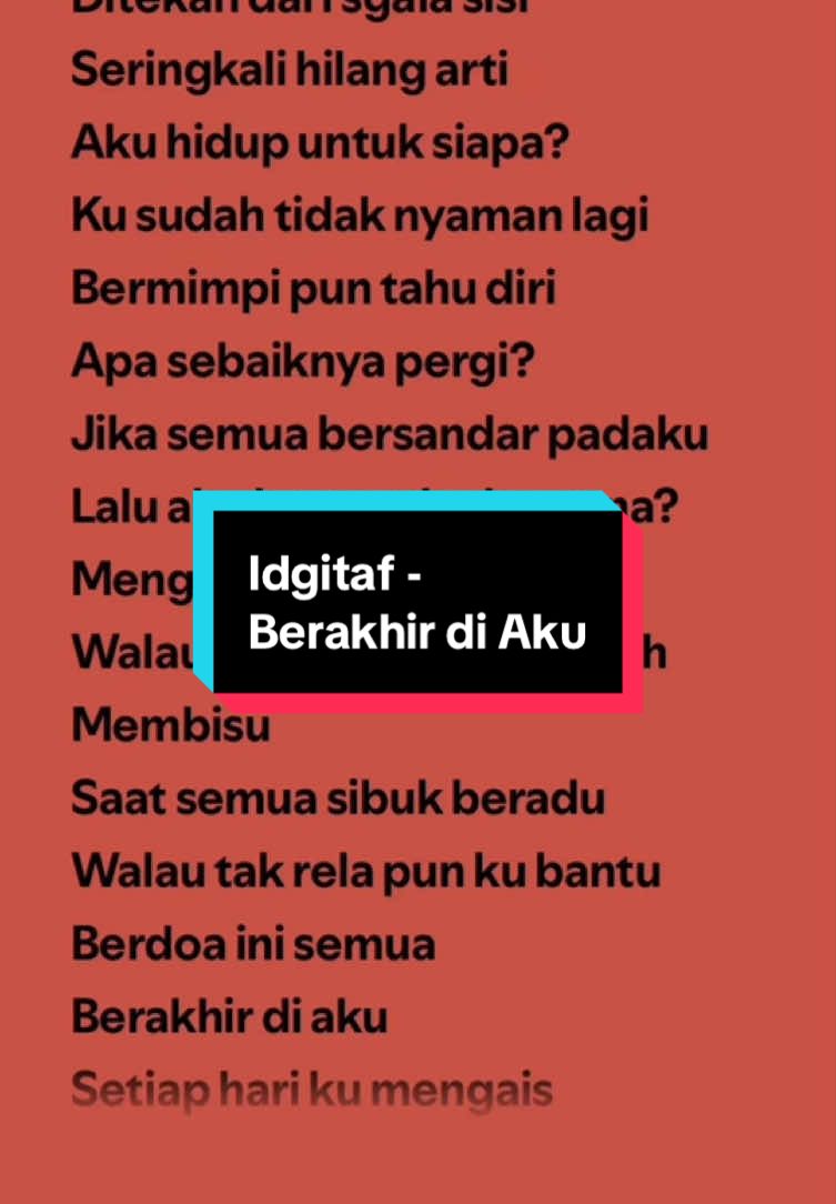 Berakhir di Aku - Idgitaf #spotify #music #playlist #fulllyrics #fypシ 