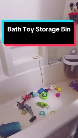 We can’t just have one or two toys out…we must have ALL the bath toys out at once. 🤪 I guess it’s no different than the rest of the house! #toyseverywhere #momlife #bathtoystorage 