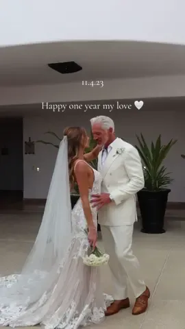 11.4.23 🤍 happy one year my love. Cheers to forever more 🕊️@Michael Justin #agegaprelationship #agegapcouple #husbandwife #anniversary #wedding #bride #bridetobe #bridetok #weddingdress #weddingplanning 