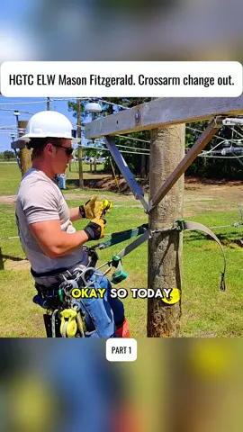HGTC ELW Mason Fitzgerald.Crossarm change out. #lineman 