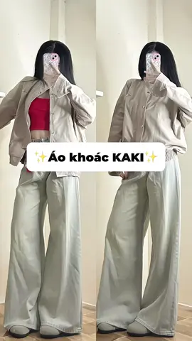 Nói hỏng đẹp nữa đyyyy#reviewquanao #aokhoac #kaki #khoacdep #goclamdep #outfit #xuhuongtiktok #virall 