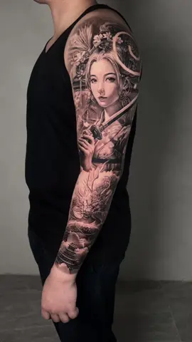 Japanese Geisha and Dragon Fullsleeve project! #japanesetattoo #geishatattoo #dragontattoo #fullsleevetattoo #blackandgreytattoo #filipinotattoo #filipinotattooartist #tiktoktattoo #tattooartist 
