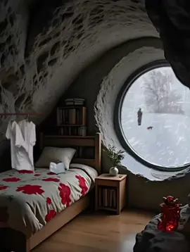 snow falling softly on a quait cabin night , pure cozy vibes #reaxtion #unfreezemyacount #fyp 