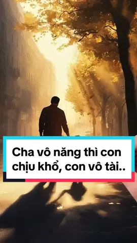 Cha vô năng thì con chịu khổ, con vô tài cha phải cúi đầu, hoặc là bạn phải chịu khổ hoặc là con bạn phải chịu khổ, hoặc là cha mẹ bạn vẫn còn chịu khổ vì bạn. #baihoccuocsong #sachhayexpress #LearnOnTikTok 
