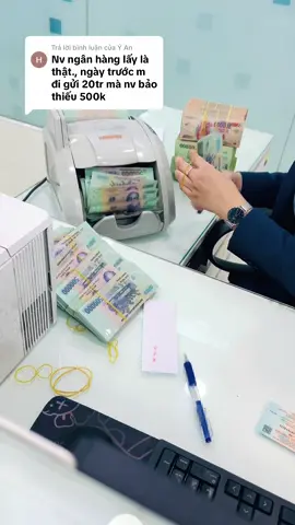 Trả lời @Ý An máy đếm và mình xem số tờ trên máy đếm .lệch sao được b nhỉ #nganhang #tie 