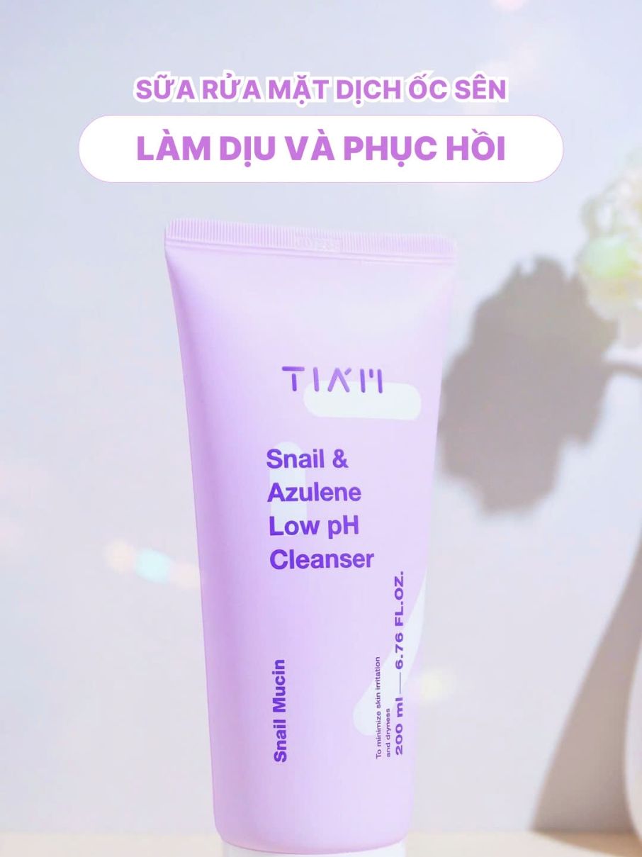 🫧 Sữa rửa mặt hỗ trợ làm dịu và phục hồi cho da bị kích ứng, bị tổn thương sau nặn mụn, treatment, peel,... 🐌 #tiam #tiamsnail #xuhuong #skincare #trending #megalive #tiamvietnam 