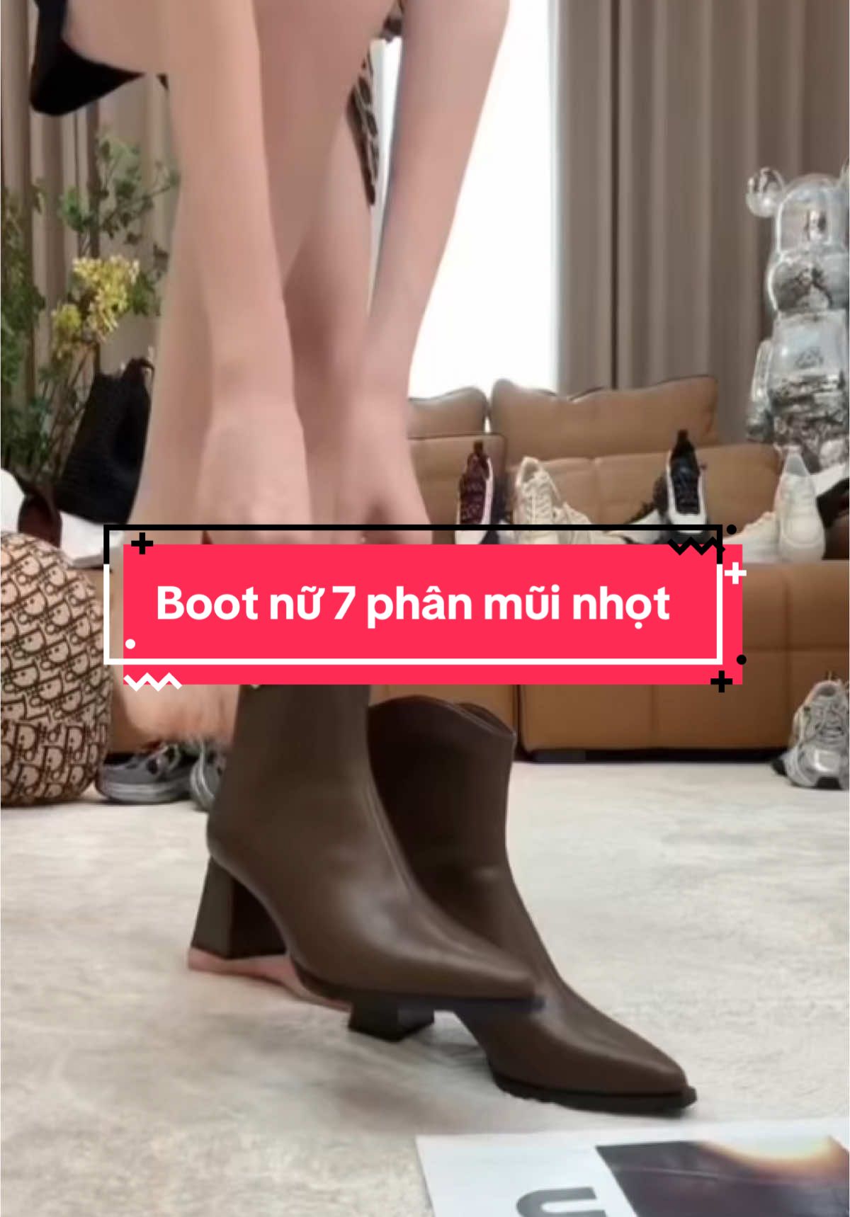 Bốt 7 phân mũi nhọn lên chân xinh lắm ạ#xuhuongtiktok #phoidoxinh #giaynuxinh #yen_nhi_1701 #thinhhanh #bootnu 