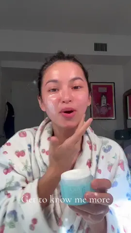 I realized there’s so much you guys don’t know about me!🩷🫶🏼✨ #skincareroutine #gettoknowme  ✨Products✨: @Josie Maran argan oil  @beautystat vitamin c eye cream🍊 @Drunk Elephant waterfacial 💦 @Thayers facial spray  @Summer Fridays jet lag eye cream @TULA skincare 24/7 moisturizer  @laneige_us lip mask x👄
