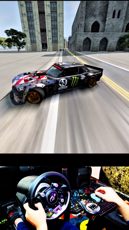 Ford Mustang drifting beamng drive  #fordmustang #hoonigan #drift #تفحيط #beamngdrive 