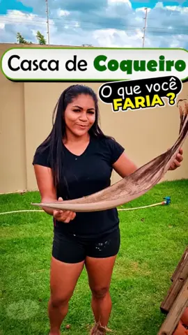 O que você faria com uma casca de coqueiro ? Eu fiz isso e amei!😍😍😍 #DIY #facavocemesmo #art #decoration #plants