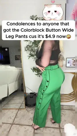 Women’s colorblock button wide leg pants!!#fyp #fypシ #OOTD #4you #legpants #pants #pant #longpants #widelegpants 