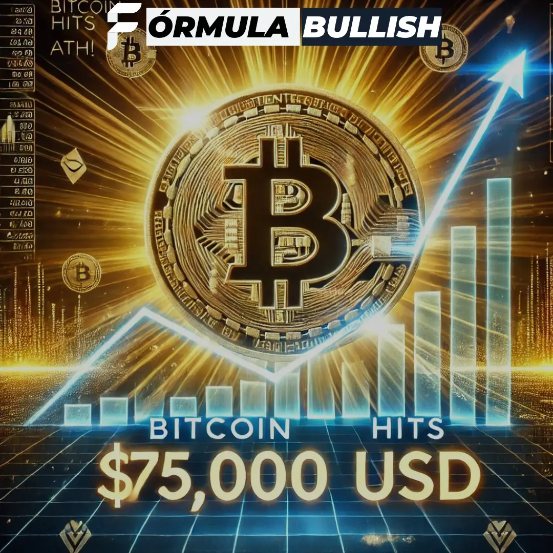 📈🚀 ¡Bitcoin ha alcanzado un nuevo máximo histórico de $75,000 USD! 🎉 Es un momento emocionante para todos en el mundo de las criptomonedas y la inversión digital. 🌐💰 ¿Qué opinas sobre este hito? ¿Crees que continuará subiendo? ⬆️💸 Comparte tus pensamientos en los comentarios y cuéntanos qué significa para ti este nuevo ATH (All Time High) de #Bitcoin. #Bitcoin #Crypto #BTC #Criptomonedas #Inversiones #Finanzas #CryptoNews #Trading #Blockchain #FinanzasPersonales #Inversion #MercadosFinancieros #Bitcoin75K #FormulaBullish