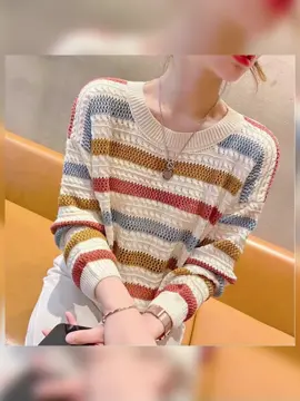LITTLEONES- KN203 TOP KNIT IMPORT SWEATER - ATASAN WANITA RAJUT JARING IMPORT STRIPES Knitwear #litleones #rajutimport #knutwear 