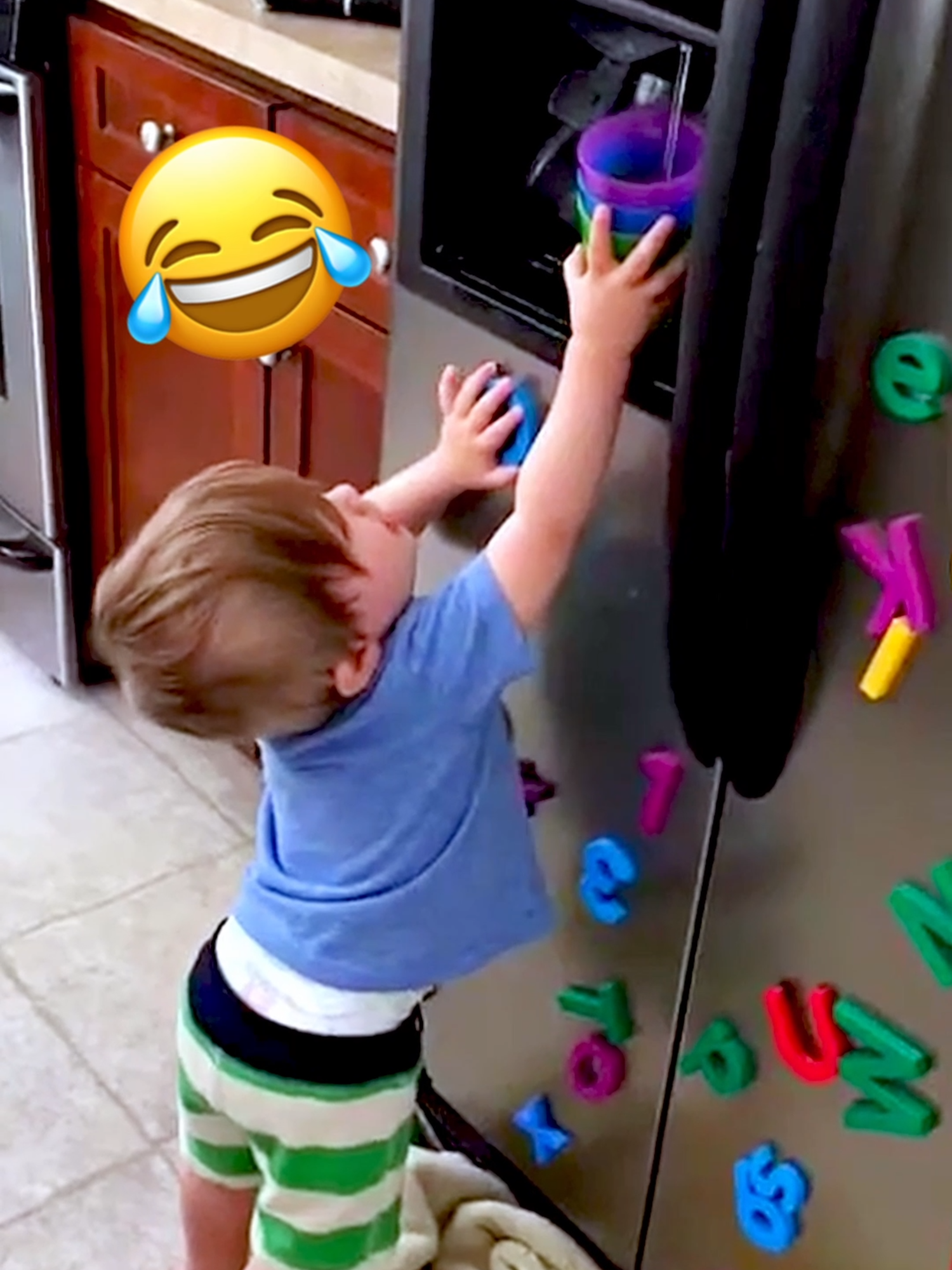 Getting Water Is Hard! #kidsbelike #kidfail #fallingdown #spilled #slipped #slippedandfell #independentchildren #independentkids #funny