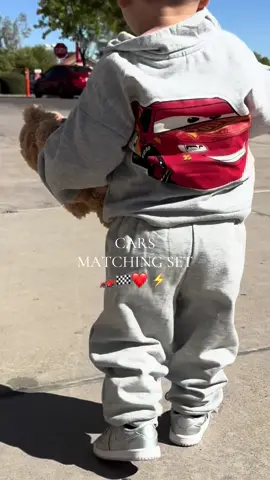 My boy is in his CARS era and im here for it 😍⚡️🏁🏎️ #toddlerootd #carsdisney #disneycars #OOTD #matchingser #toddlerfashion #mator #lightningmcqueen #toddlermom #boymom