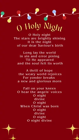 O HOLY NIGHT      #songlyrics #fullsong #completesong #soundtrip #fulllyrics #completesonglyrics #songs #lovesongs #song #lovesong #fullsonglyrics #completelyrics #christmassong 