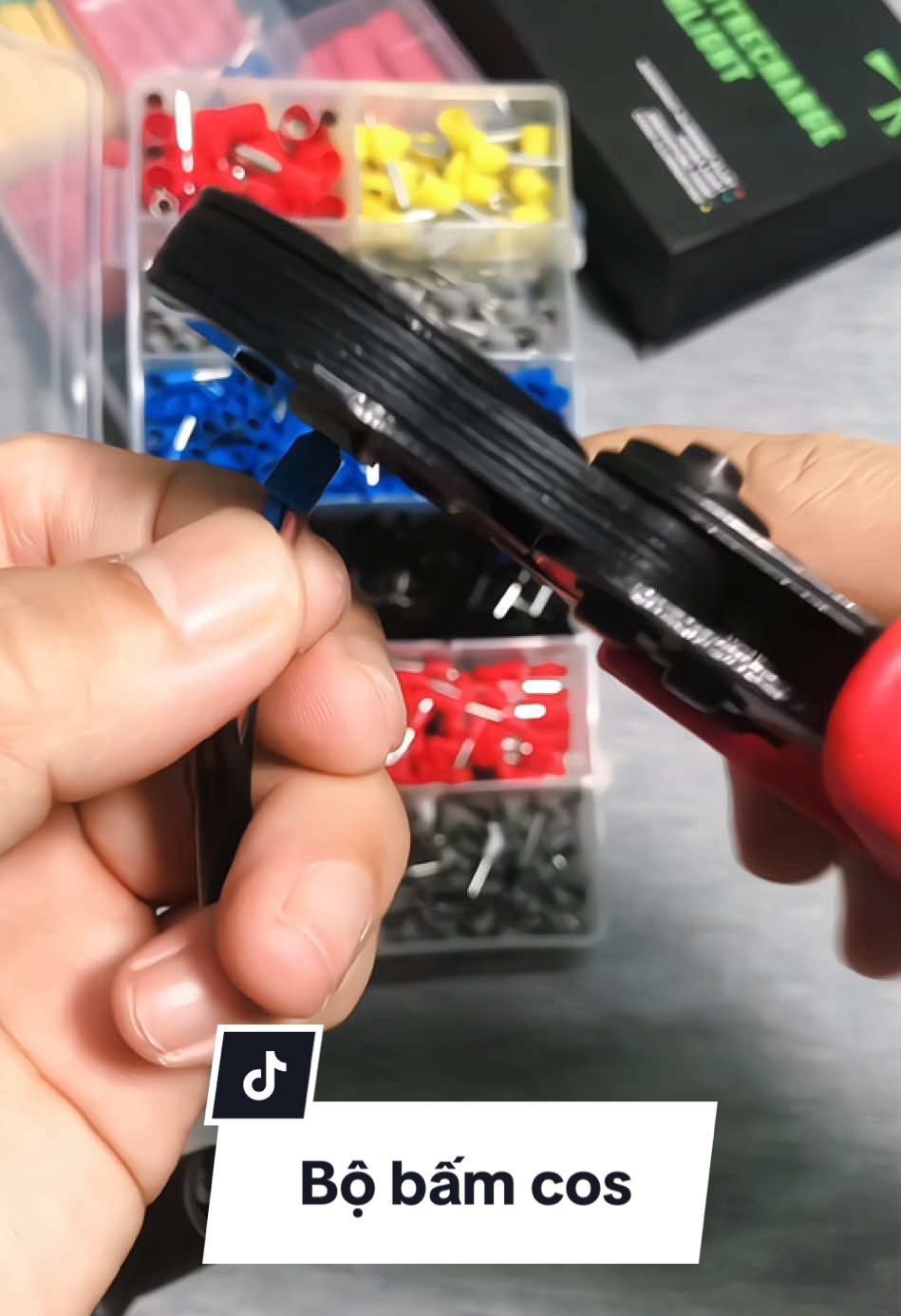 Bộ kìm bấm cos vuông kèm 1200 đầu cos. #bamcos #kimbamcos #kimbamcosvuong #1200daucos 