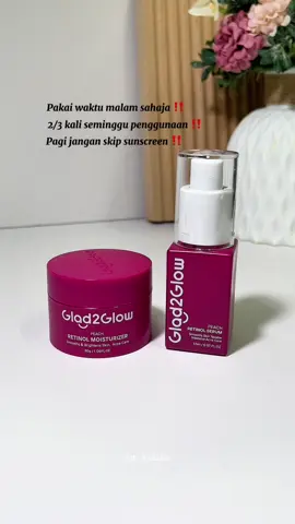 Lurvee the lightweight texture! Suitable for all skin type tapi kena pakai waktu malam, 2-3 kali per week sahaja ya. #glad2glow #glad2glowpeachretinol #serum #retinol #retinolmoisturizer #awetmuda 
