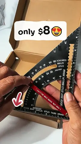 Woodworking Triangle Ruler Aluminum Alloy Carpenter Framing Square Adjustable Square Protractor Precise Right Angle Measuring Ruler with 2 Pencils for Measuring Leveling Marking📐 #shopping #angulos #tiktokshop #escuadra #herramientas 