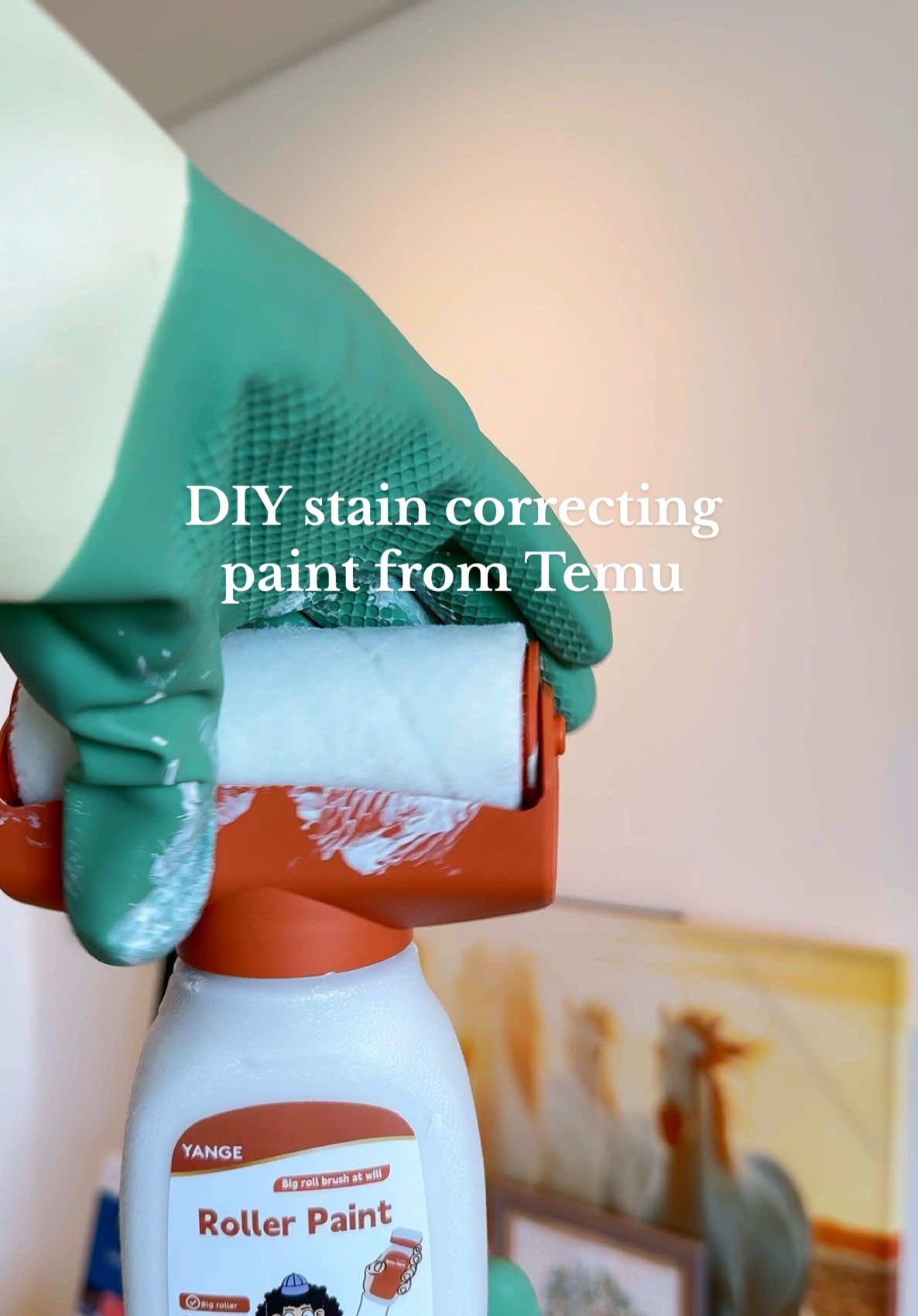 Got these roller paint from @Temu they are said to cover stains on wall>>> the stains on my wall were starting to annoy me 🙃🙃 i got the wrong shade i guess but it got the job done #temufinds #rollerpaint #DIY #apartmenttherapy 