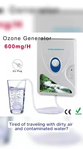Portable Active Ozone Generator, Sterilizer, Air Purifier, Fruit Purifier, Vegetables, Water, Food Preparation, Ozonator, Ionizer