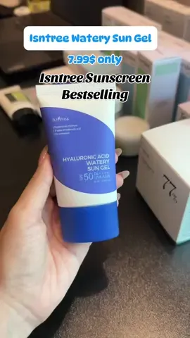 Best sunscreen Isntree Watery Sun Gel SPF 50+☀️ #isntree #fypシ #isntreesungel #glowaurastore #sunscreen #skincare #koreanskincare #fyp 
