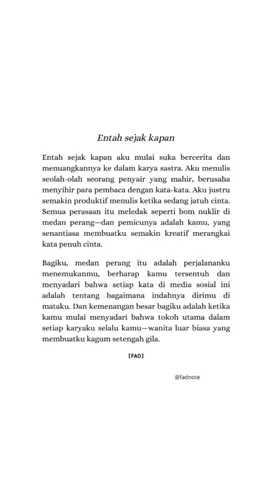 Entah sejak kapan #fyp #foryou #puisi #perang #cinta #puisicinta #prosa #sastra #karya #penyair #quotes #Love #xyzbca