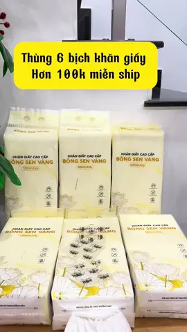 6 bịch khăn giấy rút bông sen vàng Tặng 3 móc treo chỉ hơn 100k miễn ship##emkieutaphoa##bongsenvang##khangiayrut##khangiaytreotuong##khangiaybongsenvang