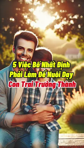 5 Việc Bố Nhất Định Phải Làm Để Nuôi Dạy Con Trai Trưởng Thành.#daycontuduygiau #daycon #xuhuongtiktok #fyp 