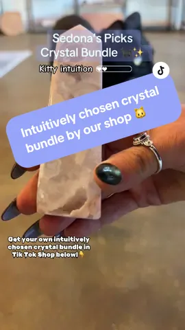 Sedona has the best nose for crystals! 🐈‍⬛✨ What do you think of these oieces she chose? #crystals #crystalcollector #crystalcollection #TikTokShop #crystaltok #catsoftiktok #azstoneco #CrystalMagic 