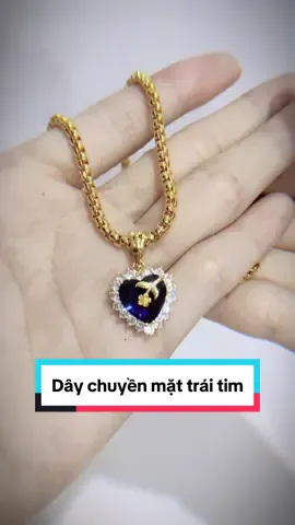 Dây chuyền mặt trái tim blue #xuhuong2024 #trangsuc #trangsucanhdung #trangsuctitanhanquoc 