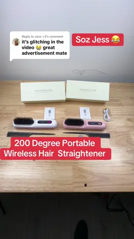 Replying to @Jess <3  Sorry Jess 🤣🤣 Make every day a great hair day-get yours now! Get salon-quality hair with the USB Rechargeable Ceramic Heated Curling Brush. Designed with negative ions and LCD control, it tames frizz, enhances shine, and ensures a perfect curl or sleek style every time. Ideal for on-the-go styling without compromising quality. #hairstraightener #mumsoftiktok #portablehairstraightener #tiktokshopblackfriday #tiktokshopcybermonday #spotlightfinds #blackfridayearlydeals #blackfridaydeals #blackfriday