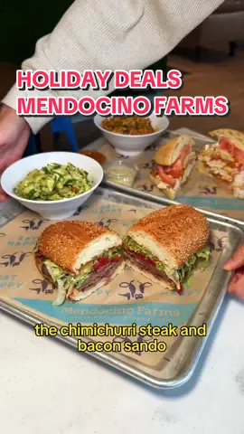 The best holiday deals @Mendocino Farms you need to keep in mind! Mendocino Farm’s Meal Deal offers 4 entrees (sandwiches or salads; mix and match) and 2 medium deli sides of your choice for $55 This deal is available for a limited time only (through the end of 2024) and is perfect for family and friend gatherings! #foodblogger #Foodie #losangeles #orangecounty #sandwich #mendocinofarms 