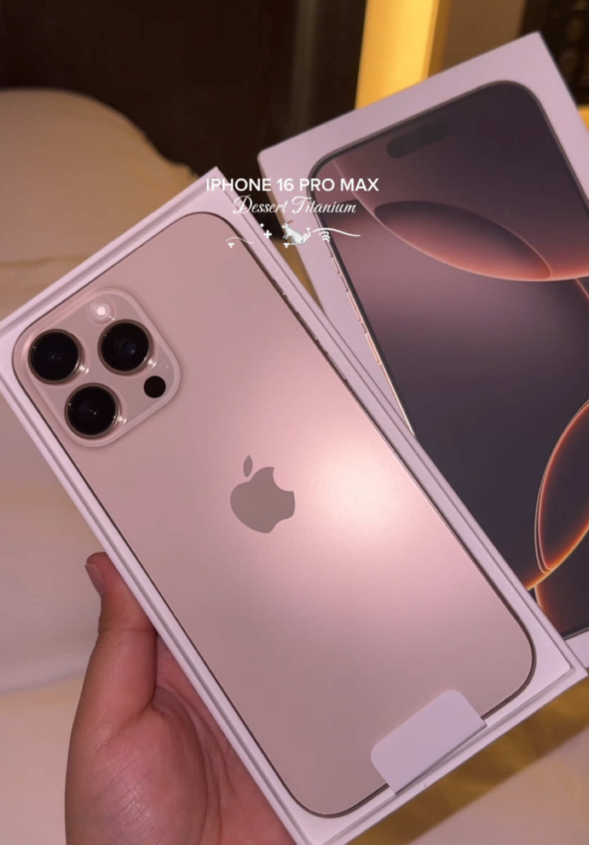 IPHONE 16 PRO MAX in Dessert Titanium unboxing! 𐙚₊˚⊹♡ #Iphone16promax #unboxing #fyp 