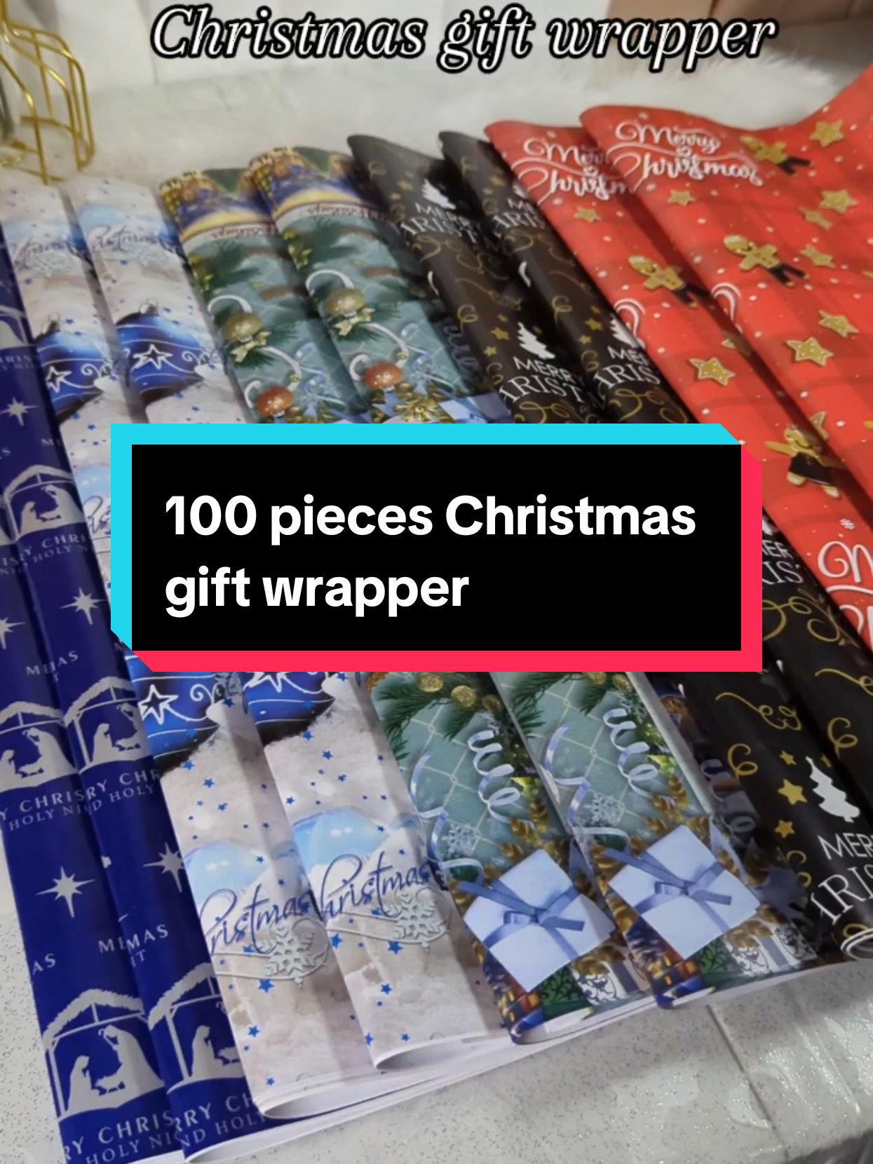 100 pieces Christmas gift wrapper  perfect for the holiday season  #giftwrapper #wrapperforchristmas #agnesendaya #wowfinds #wholesale 