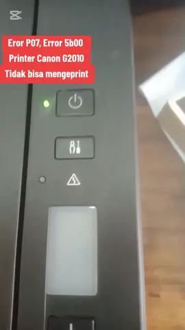 Printer Canon G2010 tidak bisa mengeprint , error P07, error 5b00. Kita reset saja dengan menekan tombol power dan tahan . Tapi matikan dulu printer dengan menekan tombol power. Lalu hidupkan tombol power dan tahan lalu tekan tombol stop 5X. lampu indikator hijau akan berkedip2 lalu tekan tombol reset 4X , lalu tombol power 1x , tombol reset 3x , tombol power 1x. Lalu tekan tombol reset 5X dan power 1 kali. Lalu kita matikan printer sebentar dan hidupkan kembali printer sudah normal kembali. #errorp07 #p07 #error5b00 #5b00 #p07canonG2010 #5b00canonG2010 #errorcanonG2010 #printercanong2010 