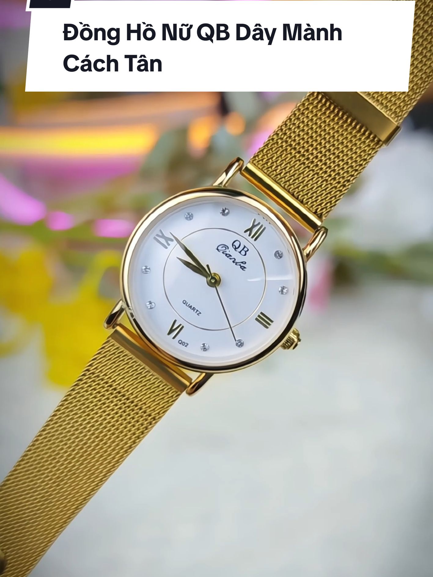 Đồng Hồ Nữ QB Dây Mành Phiên Bản cách tân dây màu vàng #dongho #donghonu #donghodeotay #donghothoitrang #donghoxinh #xuhuong 