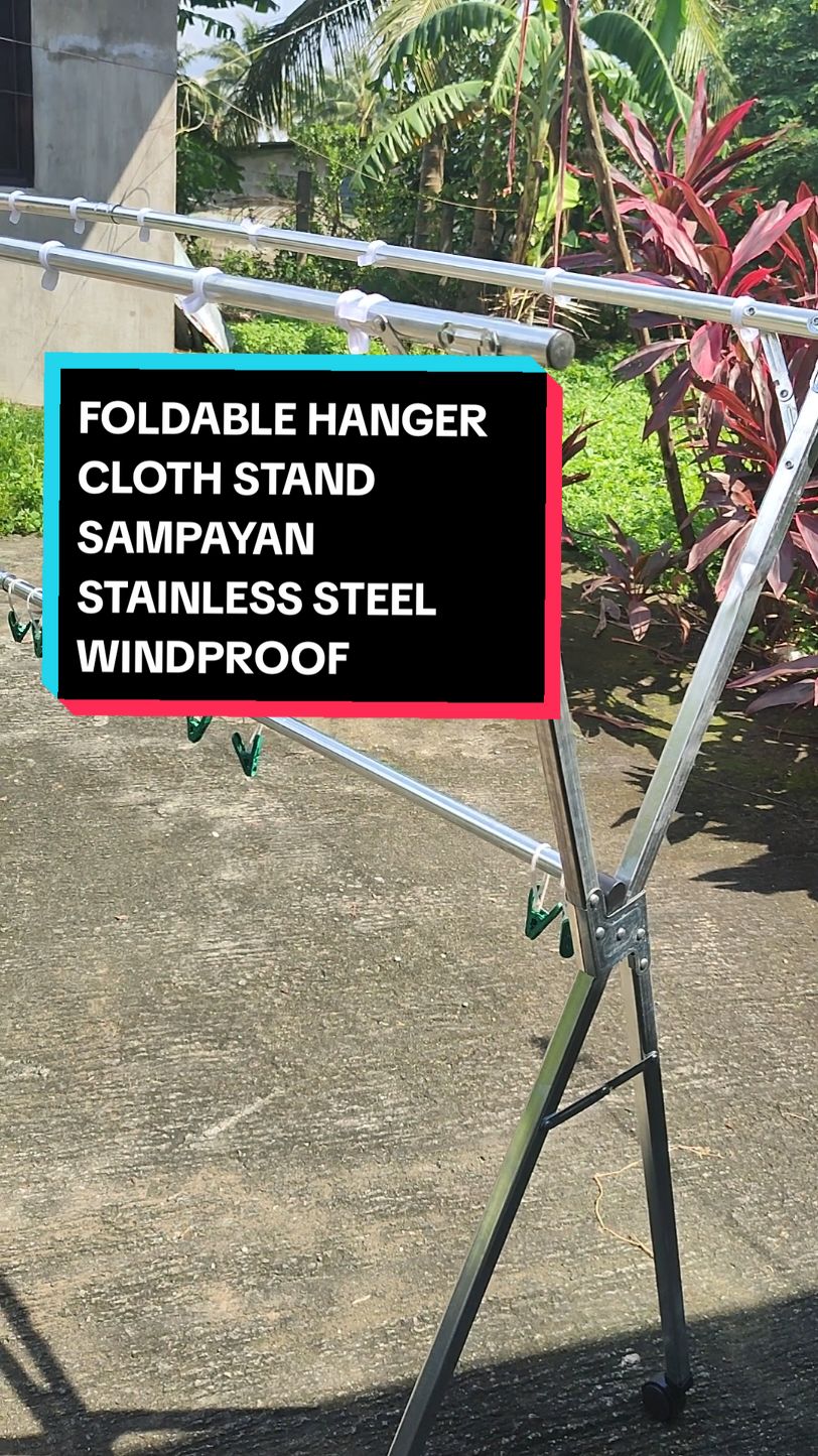 FOLDABLE WINDPROOF HANGER SAMPAYAN CLOTH STAND STAINLESS STEEL #sampayan  #foldable  #clothhanger  #windproof  #fyp #trending 