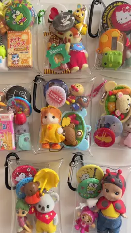 my mini pouch collection 🍅⭐️ aren’t they cuteeee ><? #minipouch #pvcbag #pvcpouch #trinkets #cutestuff #bagcharm #keychain #sylvanianfamilies #sonnyangel #sanrio #sanriocore #sylvanianfamiliescollection #fyp 