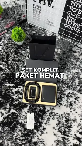Set komplit dompet dan ikat pinggang pria #dompetpria #kadocowok #bostanten 