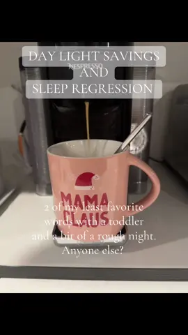 At least Mama Clause coffee mug mames me smile with lack of sleep 🎅🏼🎄 #MomsofTikTok #momlife #daylightsavings #tired #coffee 