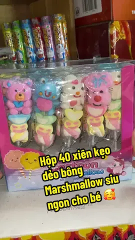 #hot #hottrend #tiemnhadua31thang5 #keodeo #keodeobong#marshmallow Hộp 40 xiên kẹo dẻo bông Marshmallow siu ngon cho bé 🥰