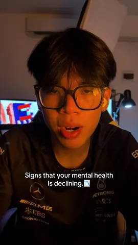 Signs that your mental heath is declining. 📉 #fyp #fypシ゚viral #fy #knowledge #MentalHealth 