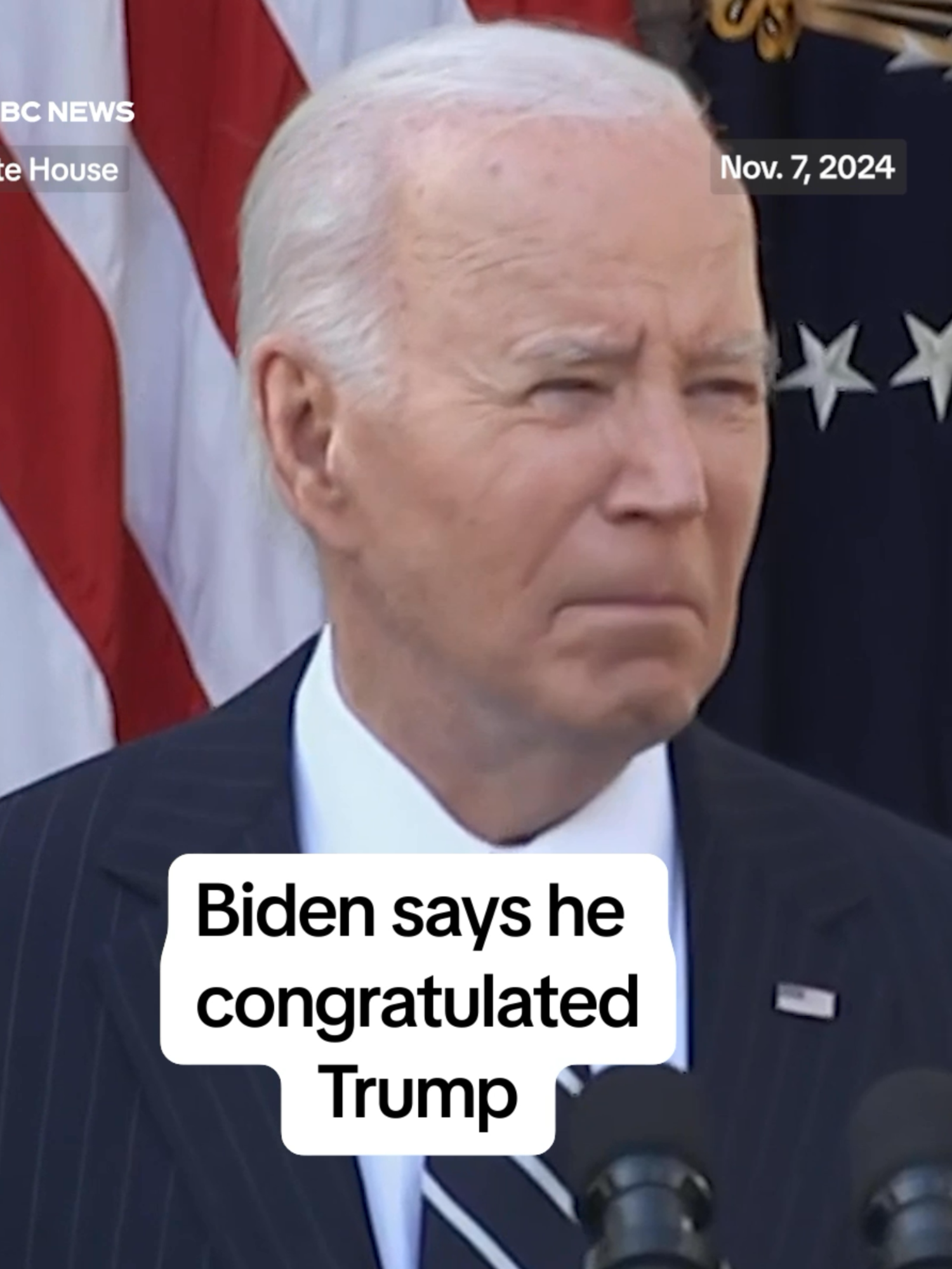 President Joe #Biden says he called President-elect #Trump to congratulate him on his projected victory.