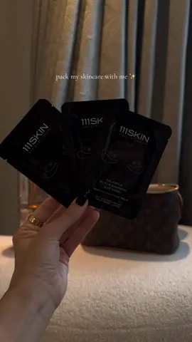 Pack my skincare with me 🤍 using:                    ….                                                                  …                                                                  @LA MER cool micellar cleanser @mynuface device  @pradabeauty augmented skin cream  @111SKIN black diamond eye masks  @Valentino.Beauty v lighter in Rosa  @YSL Beauty loveshine glow lip balm in 6b brown nude  @Lancôme advanced genefique eye cream  @Armani beauty prisma glass lipgloss in 01 clear shine  #packwithme #makeupbag #whatsinmybag #asmrtiktoks #makeup #skincare AD