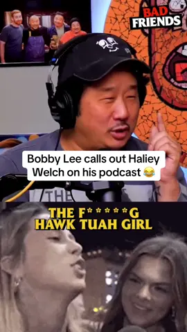 No hard feelings 😂😂 @Hay_welch (via @The Bad Friends Podcast) #halieywelch #talktuah #bobbylee #podcast #hawktuahgirl 