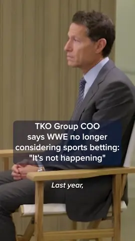 TKO Group Chief Operating Officer Mark Shapiro says #WWE is no longer considering pushing #gambling legalization on its matches. It was something the company considered before the merger with UFC, but now Shapiro says it’s off the table: 